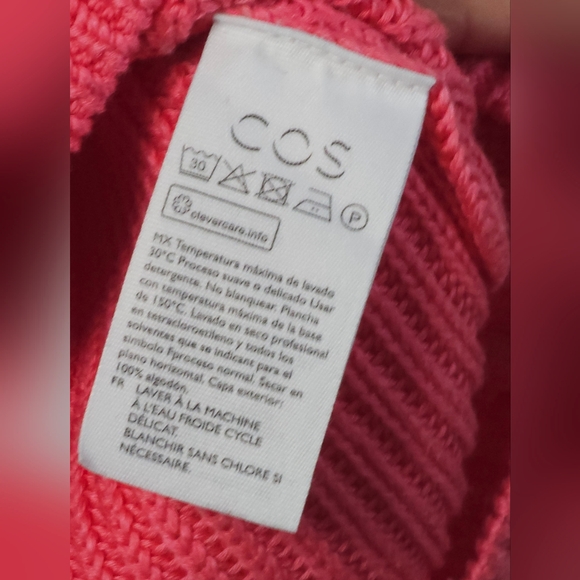 COS Criss Cross Cut Out Jumper Sweater Fisherman 100% Cotton Chunky Knit Medium - Picture 10 of 10